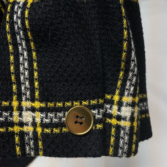 Miss Sophisticates by Pendleton Blazer Jacket Womens 14 Black Yellow Plaid Linen - Picture 4 of 8